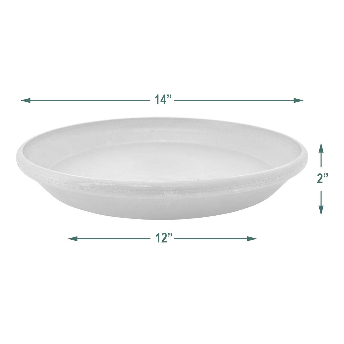 PSW Pot Collection AP35DC 14-inch Plastic/Stone/Wood Composite Plant Saucer Drip Tray – No Drainage Hole (Drillable), Indoor/Outer Water Tray, Dark Charcoal