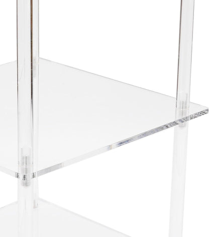 Yosoo Acrylic Corner Table, Small 3 Tier Triangular End Table, Transparent & Stable, Easy to Install, Suitable for Living Room, Bedroom, Study Arrangement