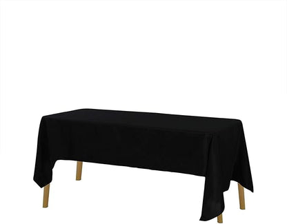 Rectangle Tablecloth 60x120 inch Washable Polyester Fabric Table Cloth for Wedding Party Dining Banquet Decoration（6 Pack 60x120, Black）