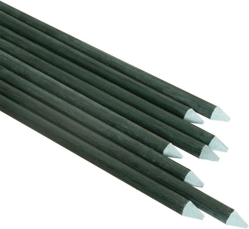 5ft Garden Stakes 3/8" Diameter FRP Plant Supporting Stakes for Climbing Tomato Cucumber Strawberry Bean Tree, Dark Green (10pack 60inch)