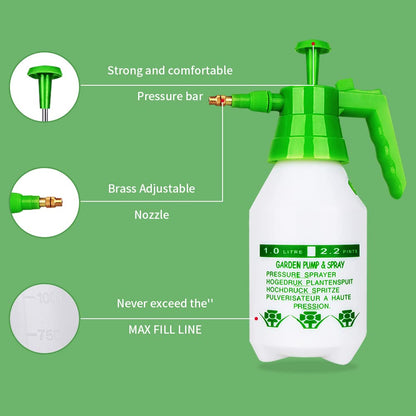 Garden Pump Sprayer,68oz/34oz Hand-held Pressure Sprayer Bottle for Lawn with Safety Value&Adjustable Nozzle, for Watering,Spraying Weeds,Home Cleaning and Car Washing,0.5 Gallon