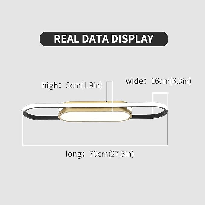 Tioolo Modern LED Flush Mount Ceiling Lights Dimmable LED Ceiling Lamp with Remote Control 2.3ft Acrylic Linear Ceiling Lighting Fixtures for Living Room Kitchen Dining Room Bedroom (40W/3000-6500K)