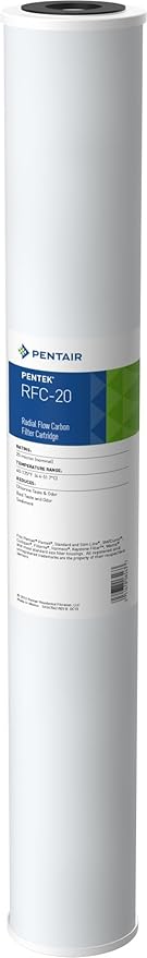 Pentair Pentek RFC-20 Carbon Water Filter, 20-Inch, Whole House Radial Flow Carbon Replacement Cartridge with Granular Activated Carbon (GAC) Filter, 20" x 2.5", 25 Micron
