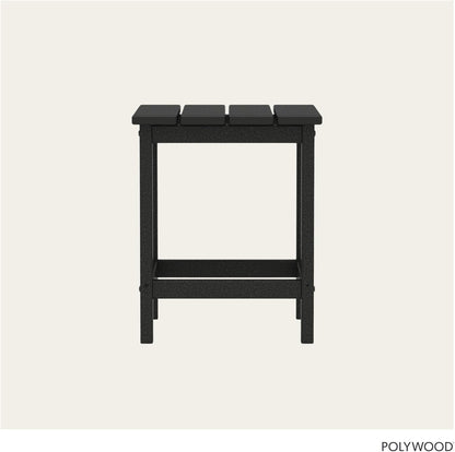POLYWOOD Long Island 18" Side Table, Black