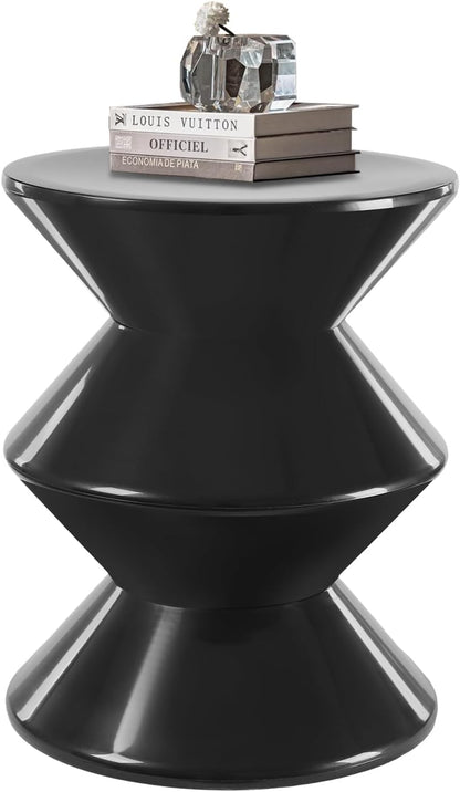 3 Layers Small Night Stand for Couch, Sofa, Modern Side Table Round End Table Sofa Stool Pedestal End Table for Living Room (Black)