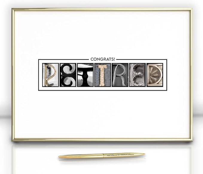Framed Gold Retirement Decorations Guest Book for Men - 12"x16" Large Sign Poster including Gold Pen & Acrylic Glass - Retired Party favors, Table Centerpieces Plaque