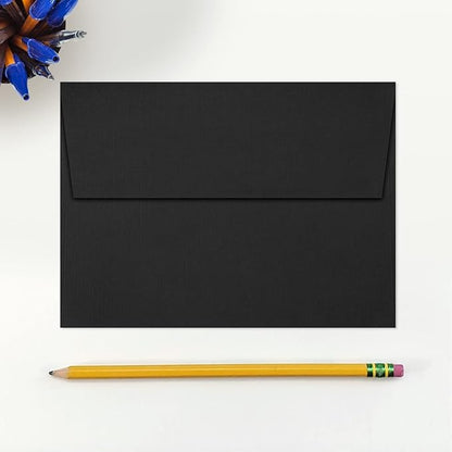 LUXPaper A7 Invitation Envelopes | Peel & Press | 5 1/4" x 7 1/4" | Black Linen | 80lb. Text | 1,000 Qty