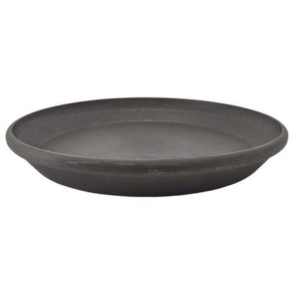 PSW Pot Collection AP35DC 14-inch Plastic/Stone/Wood Composite Plant Saucer Drip Tray – No Drainage Hole (Drillable), Indoor/Outer Water Tray, Dark Charcoal