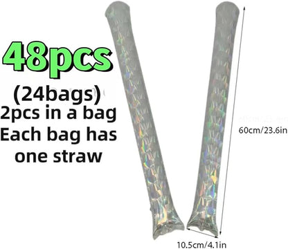 48pcs Round Head Boom Sticks Thunder Sticks Cheering Sticks Team Spirit Plastic Cheerleading Spirit Stick Clapper Inflatable Noise Maker Sports Supply (Glitter Color)