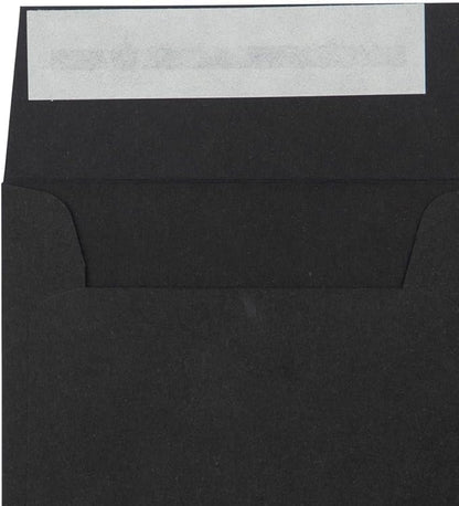 LUXPaper Square Invitation Envelopes | Peel & Press | 3 1/4" x 3 1/4" | Midnight Black | 80lb. Text | 50 Qty
