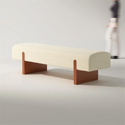 Modern Wooden Bed end Bench Dining Table Upholstered Shoe Changing Dressing Room Rest Area Entryway(Large)