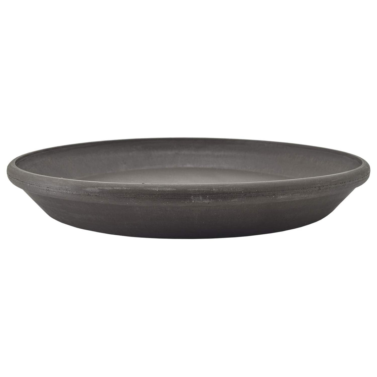 PSW Pot Collection AP35DC 14-inch Plastic/Stone/Wood Composite Plant Saucer Drip Tray – No Drainage Hole (Drillable), Indoor/Outer Water Tray, Dark Charcoal