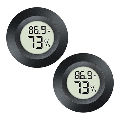 2 Pack Hygrometer Thermometer Digital Humidity Meter Indoor/Outdoor Humidity Monitor Reptile Thermo-Hygrometer for Greenhouse Humidors Terrarium Jars, Fahrenheit (℉) /Celsius(℃) (2)