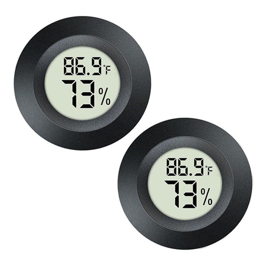 2 Pack Hygrometer Thermometer Digital Humidity Meter Indoor/Outdoor Humidity Monitor Reptile Thermo-Hygrometer for Greenhouse Humidors Terrarium Jars, Fahrenheit (℉) /Celsius(℃) (2)