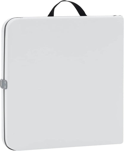 40" L x 20" W Plastic Adjustable Height Fold-in-Half Folding Table, White