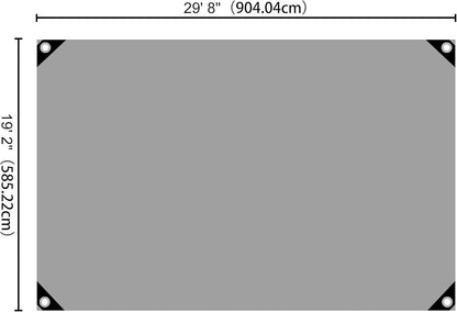 Yescom 20x30ft Heavy Duty Reinforced Poly Tarp Waterproof Tarpaulin 10-mil Ground Sheet Camping Tent Cover with Eyelets Reversible Silver Black Tarps
