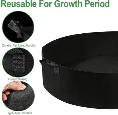 2-Pack 15 Gallon Grow Bags,Round Fabric Raised Garden Beds with 2 Handles,Durable Garden Planter Cloth Pots Container to Grow Vegetables for Outdoor Plants