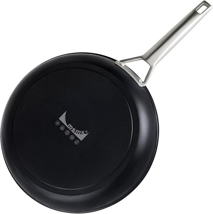 MsMk 10 Inch Frying Pan Nonstick with Lid, Titanium and Diamond Non Stick Coating From USA, PFAS & PFOA Free Non-Toxic, Scratch-resistant, for Induction, Ceramic and Gas Cooktops, Oven Safe