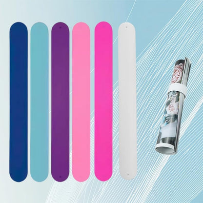 6 Pieces Wrapping Paper Holder Paper Roll Holder Silicone Covered Metal Strips Poster Slap Bands Gift Wrapping Paper Clamps for Home Storage Organization(Muticolor3)