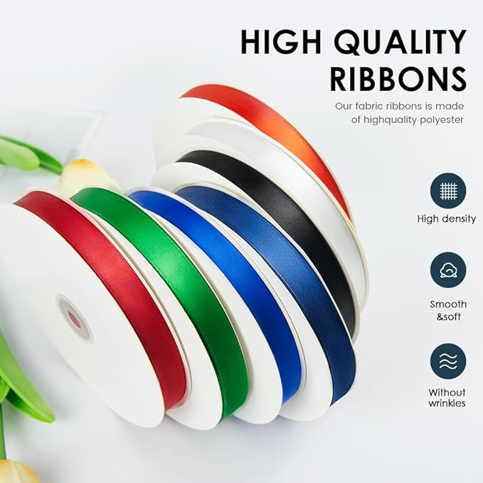 1-1/2" Wide x 100 Yards Single Faced Polyester Ivory Satin Ribbon, Perfect for Wedding, Gift Wrapping, Bow Making & Other Projects (Ivory)