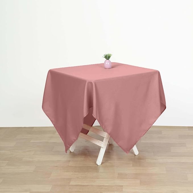 Efavormart 54x54 Dusty Rose Wholesale Linens Seamless Polyester Square Linen Tablecloth for Wedding Banquet Party Restaurant