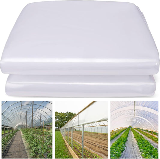Farm Plastic Supply - Clear Greenhouse Plastic Sheeting - 6 mil - 4 Year UV Resistant Polyethylene Greenhouse Film, Replacement Cover, Hoop House Green House Cover for Gardening, Farming (12' x 100')
