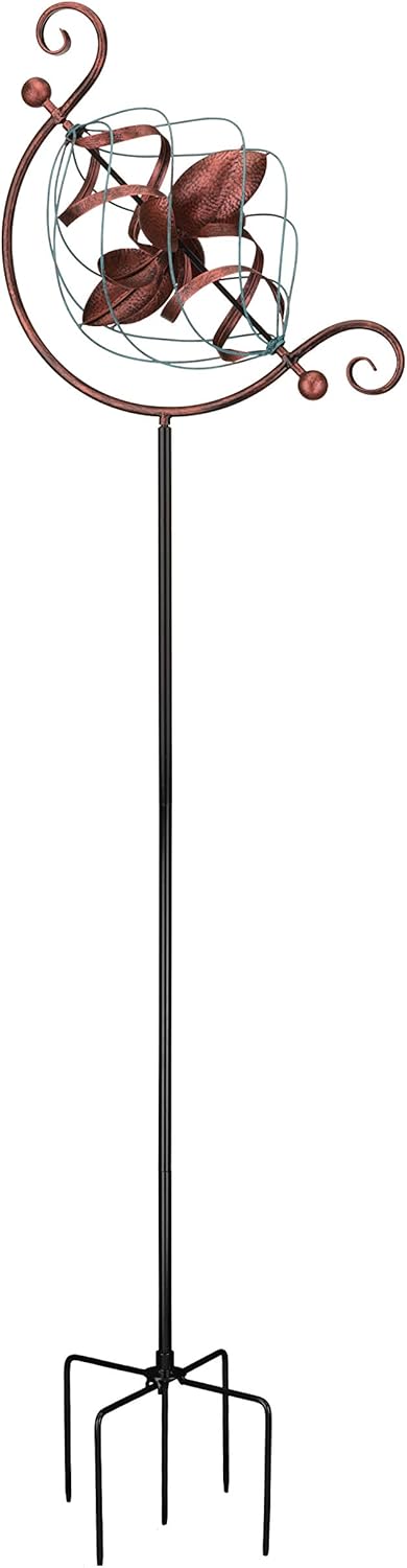 Regal Art & Gift Twister Wind Spinner – Metal Yard Decorations Outdoor | Kinetic Garden Spinner for Lawn, Pathway, or Flower Bed | Weather-Resistant Outdoor Sculpture - 19 Inch