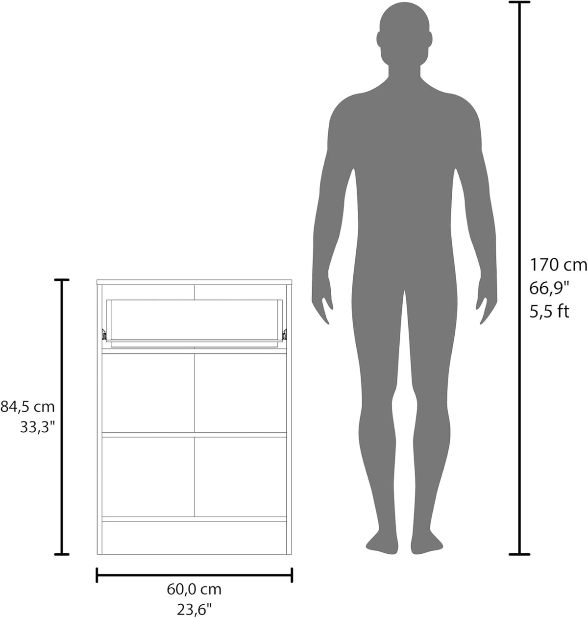 DEPOT E-SHOP 24" Barbados Pantry Cabinet 33" H with Top Drawer, Double Doors and Interior Shelves, Dark Walnut – Tall Kitchen Storage & Pantry Organization