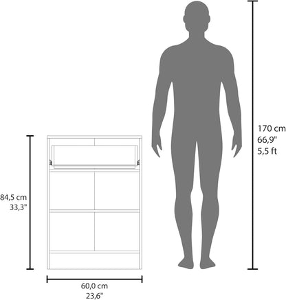 DEPOT E-SHOP 24" Barbados Pantry Cabinet 33" H with Top Drawer, Double Doors and Interior Shelves, Dark Walnut – Tall Kitchen Storage & Pantry Organization
