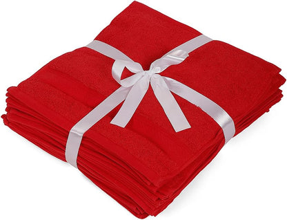 Casa Lino 24 Pack Wash Cloths Set, (12" X12) 100% Cotton wash Cloths, wash Cloths for Your face and Body, Highly Absorbent & fingertip Soft wash Cloths for Your face and Body, Red.