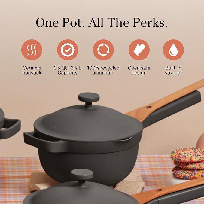 Our Place Mini Home Cook Duo - 8.5" Always Pan & Small Perfect Pot Bundle | Multi-Functional Cookware Set Replaces 18 Pieces | Char