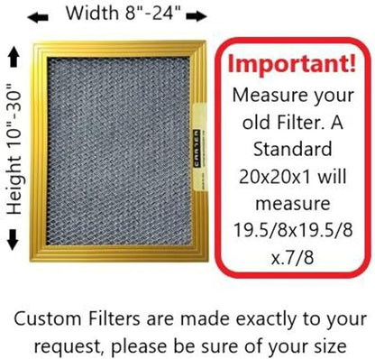 CARTER | Gold | MERV 8 | HVAC & Furnace Filter | *Limited Lifetime Warranty | Washable Electrostatic 18X25X1