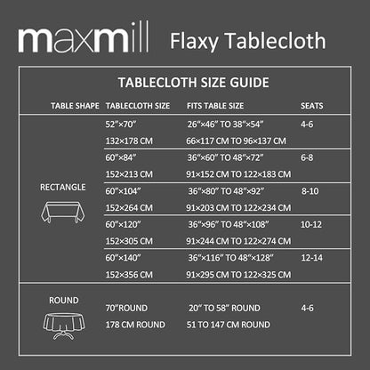 maxmill Flaxy Faux Linen Table Cloth with 2-Tone Slubby Texture Wrinkle Resistant Anti-Shrink Soft Tablecloth for Kitchen Dining Tabletop for Banquet Parties Rectangle 60 x 140 Inch Light Grey