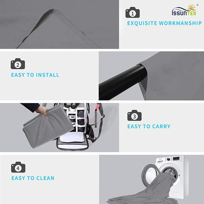 ISSUNTEX 10X24 ft Background Muslin Backdrop, Photo Studio, Collapsible High Density Screen for Video Photography and Television-Gray