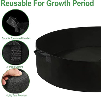 2-Pack 50 Gallon Plant Grow Bags, Large Fabric Raised Garden Bed with Handles,Durable Garden Beds Planters Aeration Gardening Container to Grow Vegetables for Outdoor Plants