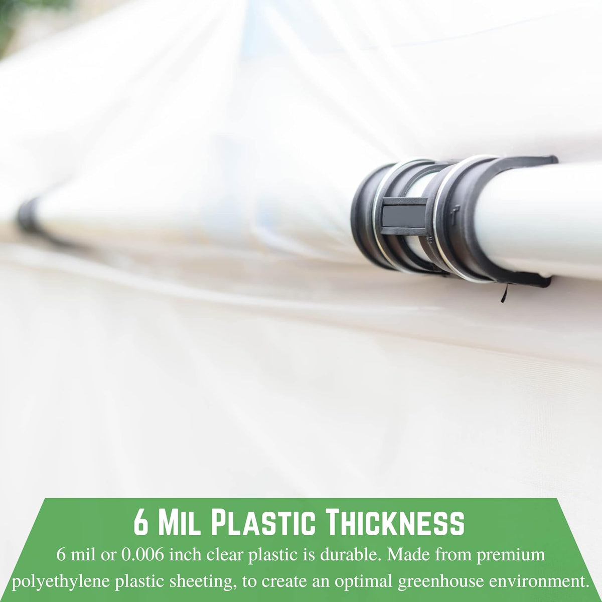 Farm Plastic Supply - Clear Greenhouse Plastic Sheeting - 6 mil - (15' x 10') - 4 Year UV Resistant Polyethylene Greenhouse Film, Hoop House Green House Cover for Gardening, Farming, Agriculture