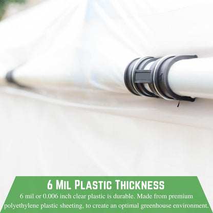 Farm Plastic Supply - Clear Greenhouse Plastic Sheeting - 6 mil - (32' x 20') - 4 Year UV Resistant Polyethylene Greenhouse Film, Hoop House Green House Cover for Gardening, Farming, Agriculture