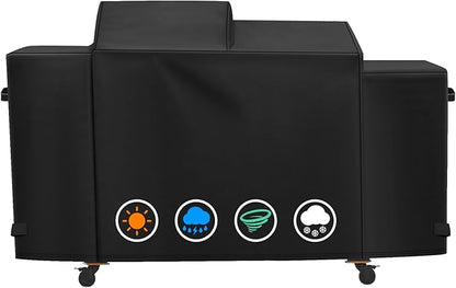 Heavy Duty 600D Polyester Cover Compatible with Pit Boss Charleston 1020 Pellet Grill Gas Griddle Combo PB1020NX Wood Pellet Grill with Handles, All Weather Protection Waterproof Cover
