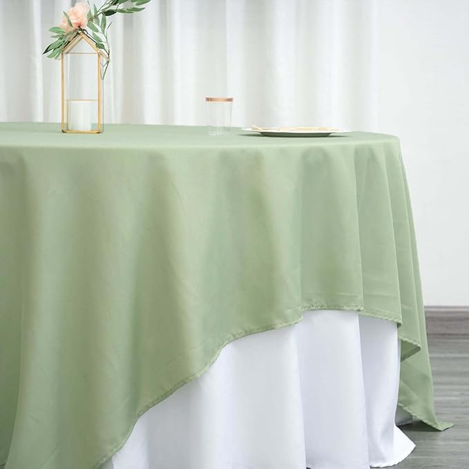 Efavormart 90" Sage Green Wholesale Linens Polyester Square Linen Tablecloth for Kitchen Dining Catering Wedding Birthday Party Events