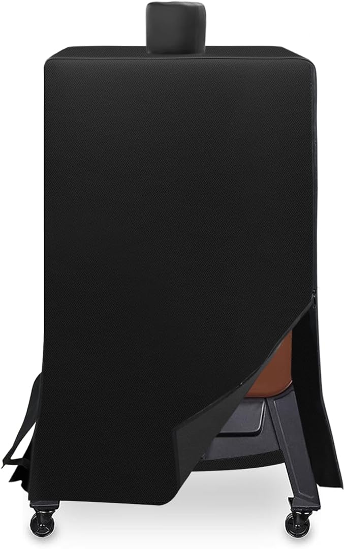 Vertical Smoker Cover For Pit Boss Pellet Smoker 4/5/7 Series,Pro Series 4 Grill Cover Compatible With PBV4PS1,PBV5PW1,PBV4PS2, PBV5P1,73550,73040,73752,PB10739,Weather-Resistant Zipper Design (Black)