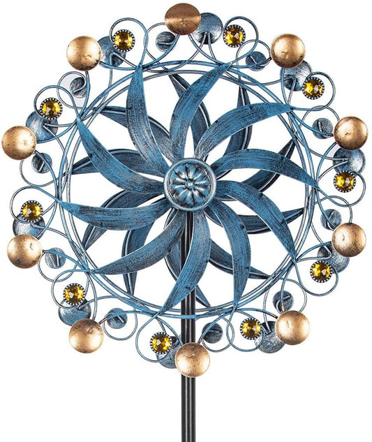 Stargarden Wind Spinner, Retro Wind Spinner Outdoor Metal Pinwheels, 63 * 13 Inch Kinetic Windmill for Yard and Garden Decor