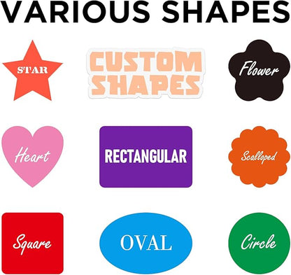 Custom Stickers Personalized Labels - Customized Stickers with Any Design Image Logo Text,Custom Stickers for Business Logo,Custom Thank You Label Stickers,100 Labels (Scalloped,2.5"x2.5")