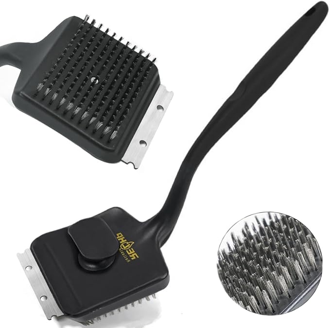 Grill Brush and Scraper [Extra Long 17-Inch Handle] Wire Grill Brush for Outdoor Grill Grill BrushGrill Cleaning Brush Grill Accessories for Most Grill Grill Accessories Gift for Men/Dad
