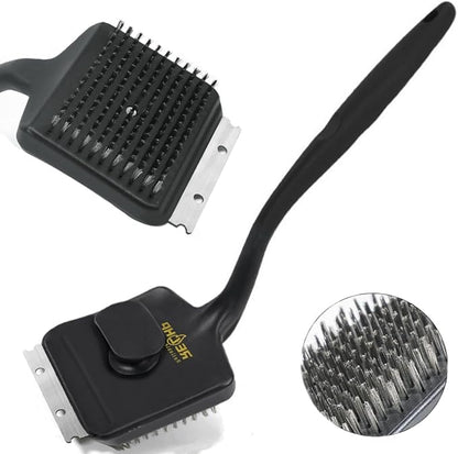 Grill Brush and Scraper [Extra Long 17-Inch Handle] Wire Grill Brush for Outdoor Grill Grill BrushGrill Cleaning Brush Grill Accessories for Most Grill Grill Accessories Gift for Men/Dad