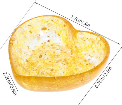 UKCOCO Heart Shaped Resin Candle Holder Crystal Decor Bowl Versatile Candle Cup for Living Room and Bedroom Built to Last Unique Texture