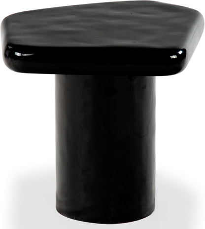 SAFAVIEH Couture Collection - Rhianna Black Concrete Accent Table, Sculptural Side Table, Modern Design (SFV2608B)