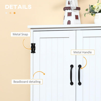 Farmhouse Kitchen Pantry Cabinet, 48.5" Tall Storage Organizer, White Cupboard