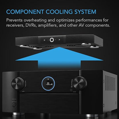 AC Infinity AIRCOM S7, Quiet Cooling Fan System 12" Top-Exhaust for Receivers, Amps, DVR, AV Cabinet Components