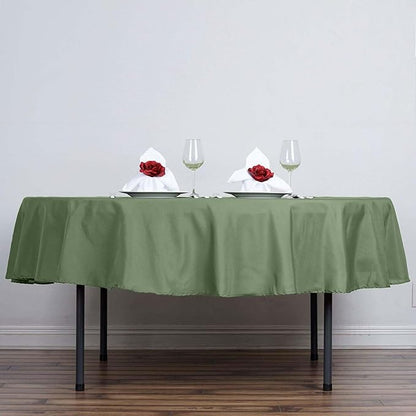 Efavormart Round Tablecloth, 90 Inch Stain & Wrinkle Resistant Washable Table Cloth, Decorative Polyester Fabric Table Cover for Banquet, Wedding, Dining- Willow Green