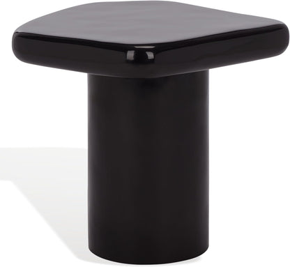 SAFAVIEH Couture Collection - Rhianna Black Concrete Accent Table, Sculptural Side Table, Modern Design (SFV2608B)